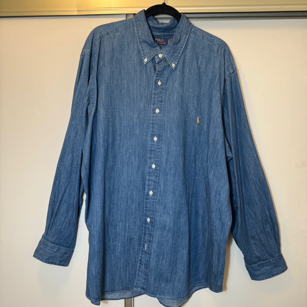 NEW!! Mens Polo Ralph Lauren Classic-Fit Denim Shirt - Size 2XL/2XB